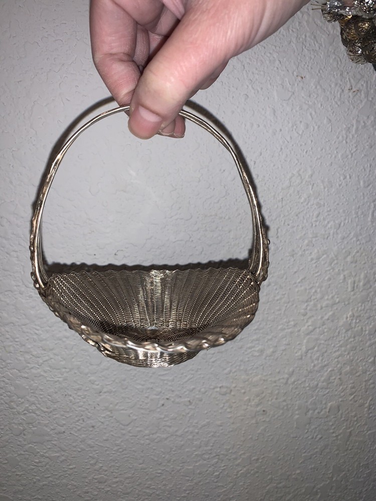 Chinese Antique Stering Silver Basket With Mark
