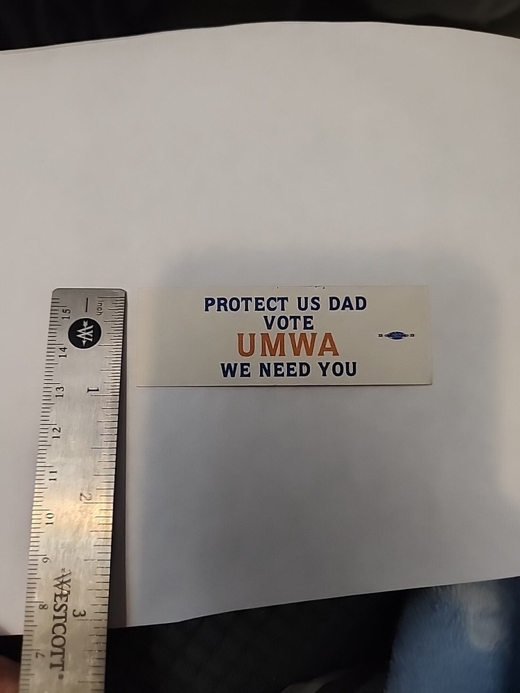 UMWA Protect Us Dad Coal Mining Sticker Decal Blue