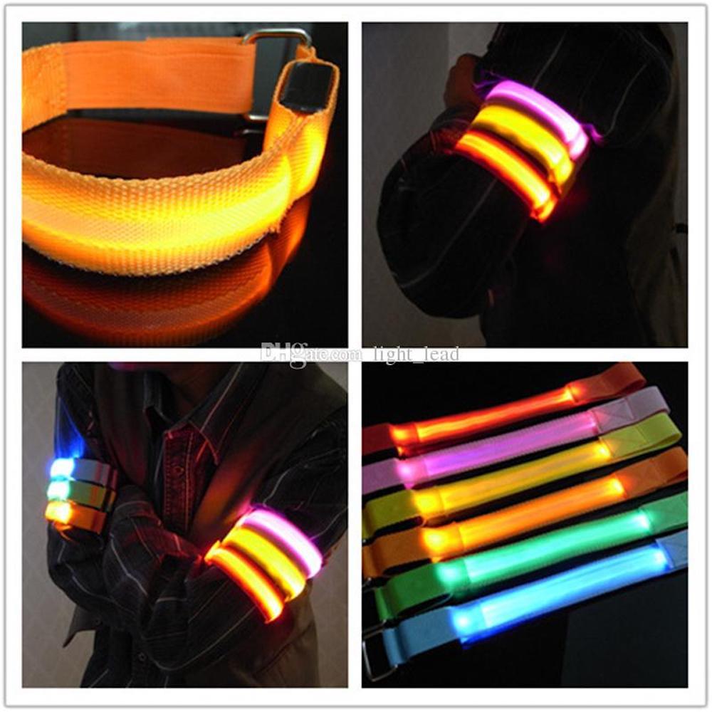 RECHARGEABLE LED ARM BAND ankle Flash Light Safety Running Bike Jog Walk armband