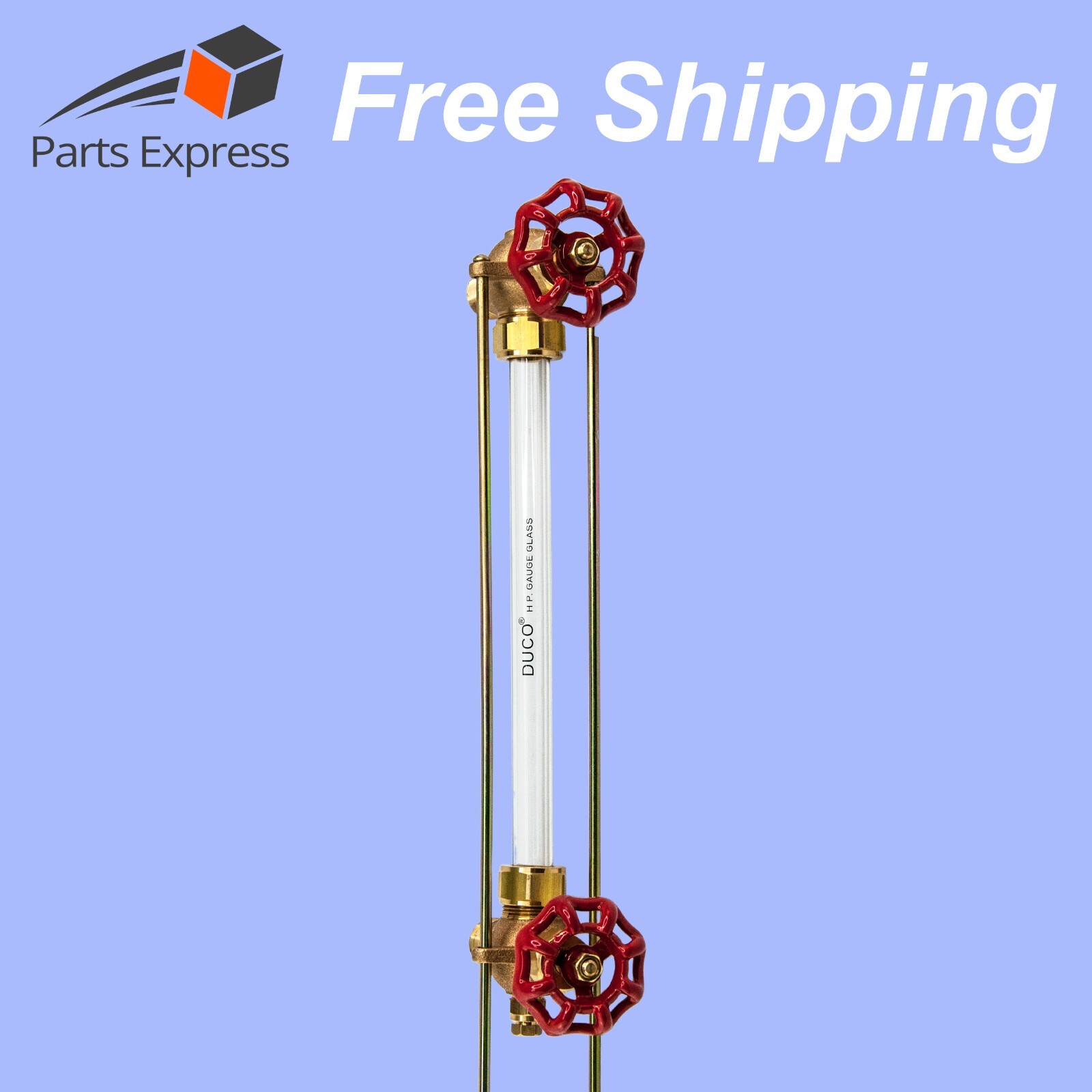 HVAC 1/2" BOILER SIGHT GAUGE GLASS VALVE KIT NPT 5/8" x 12" WITH DRAIN