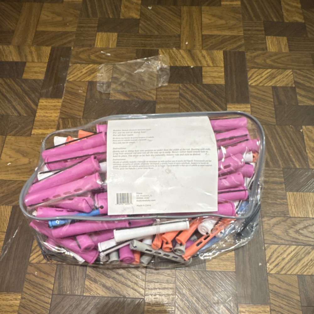 Diane Assorted Cold Wave Rods Multicolor Plastic Rubber Band Closure 180-Pack