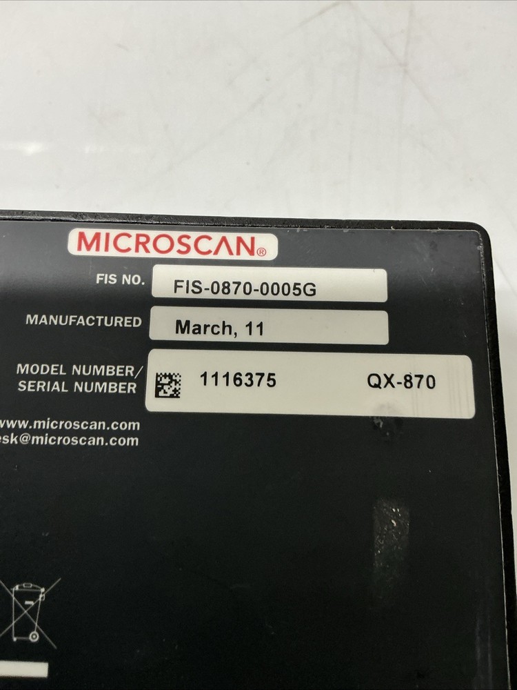Microscan QX-870 Fixed-Mount Scanner X-205