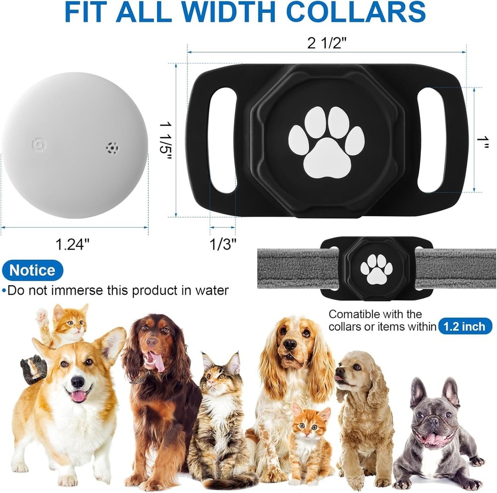 Smart Pet Tracker Device - Sleek Waterproof Design, No Subscription Fee, Android