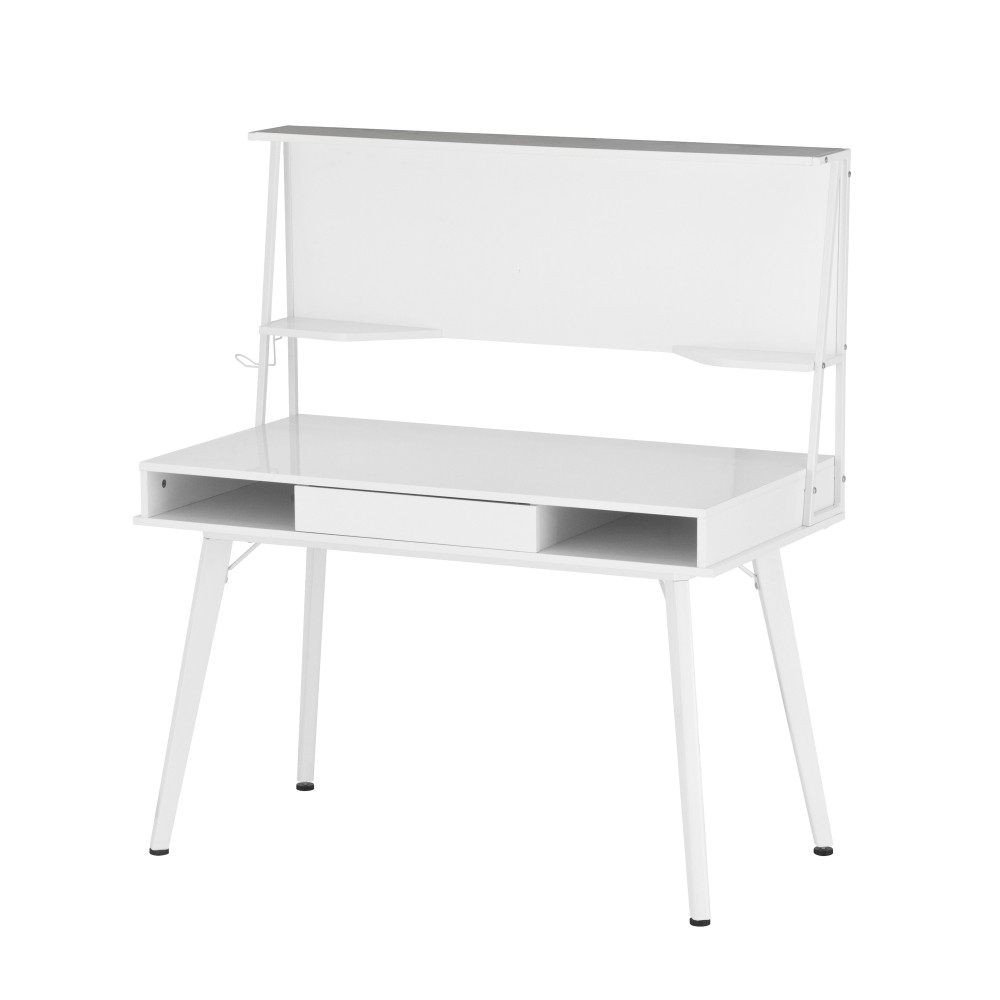 Study Computer Desk w/ Storage & Magnetic Whiteboard - Home Office Workstation