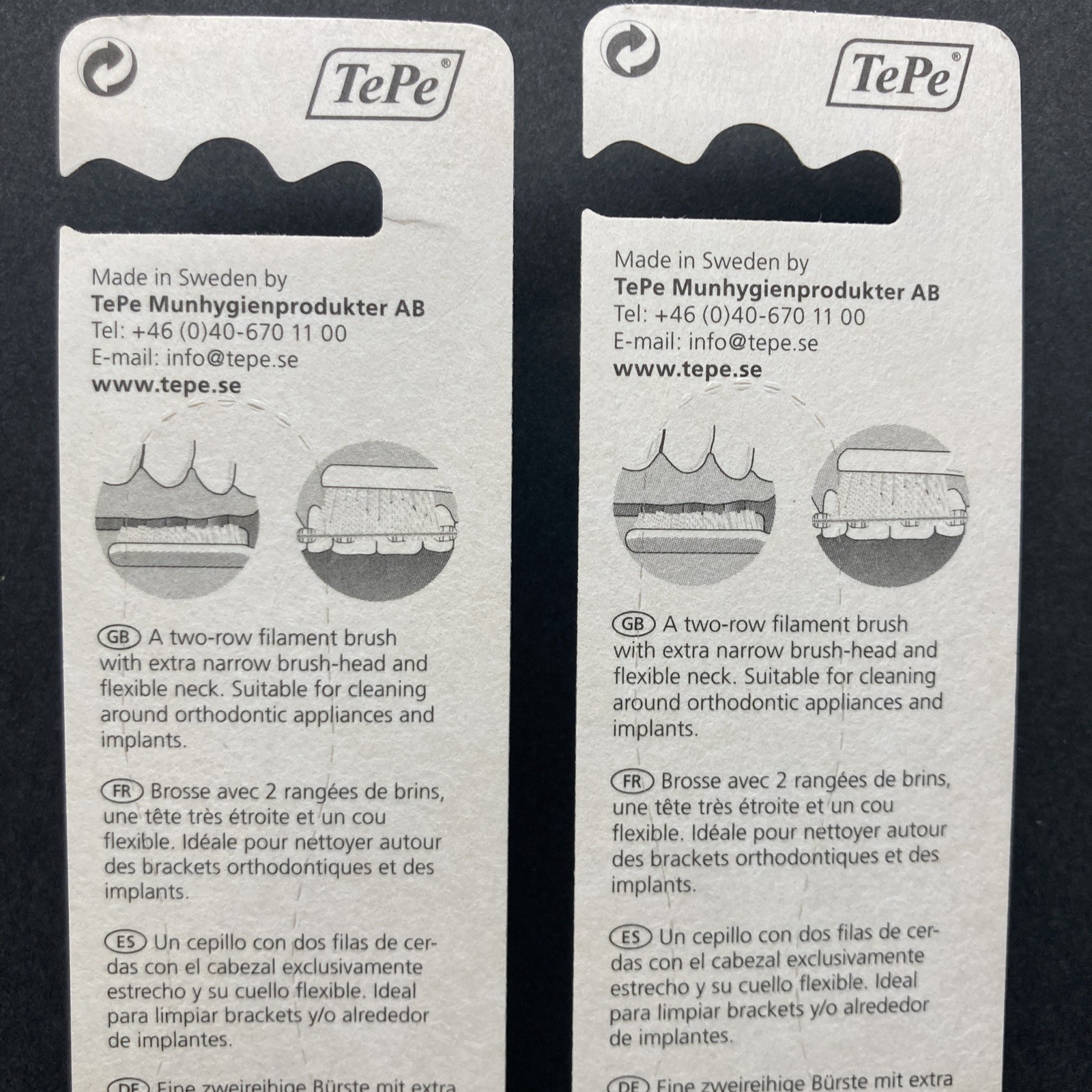 2 PACK TEPE Implant Orthodontic Soft Toothbrush Cleaning Implants & Fixed Braces