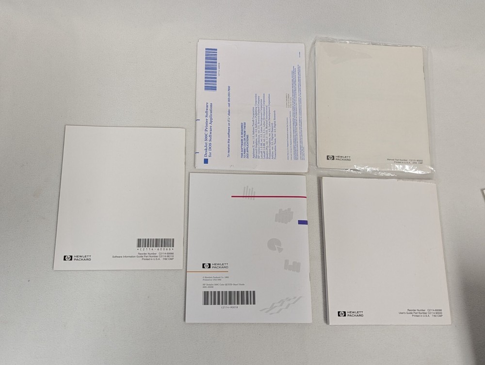 Users Guide HP DESKJET 500C Setup Software ~ Manuals & 3.5" Sealed Floppy Disk