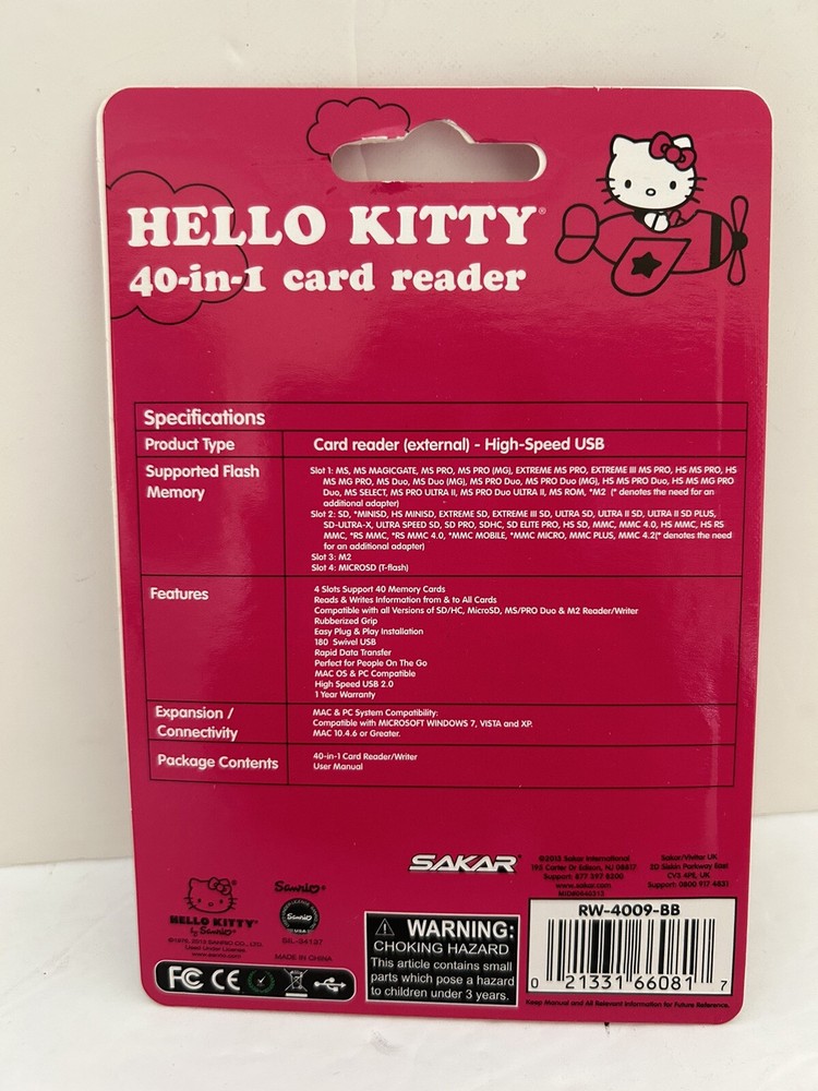 Hello Kitty USB 40 in 1 Card Reader