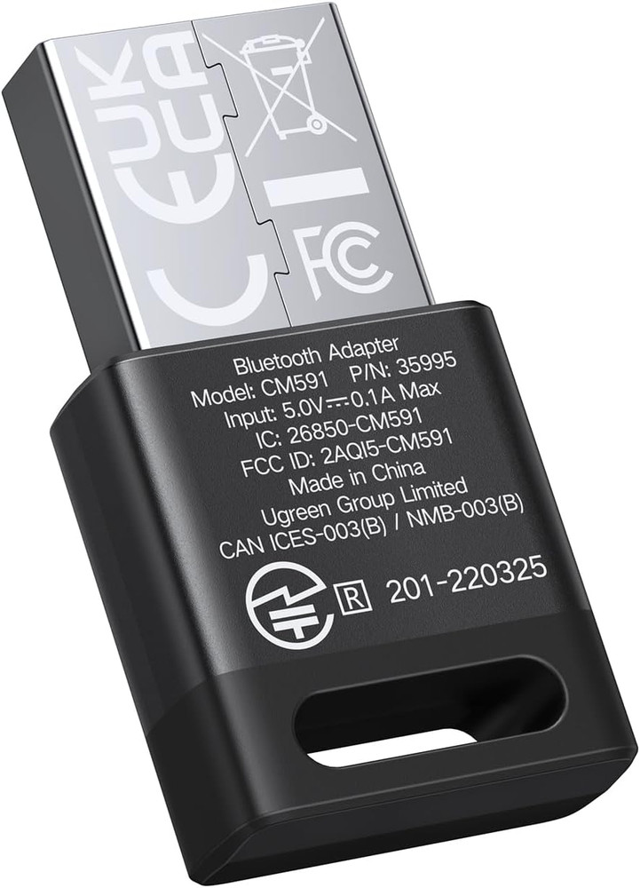 UGREEN USB Bluetooth 5.3 Adapter for PC, Plug & Play for Windows 11/10/8.1