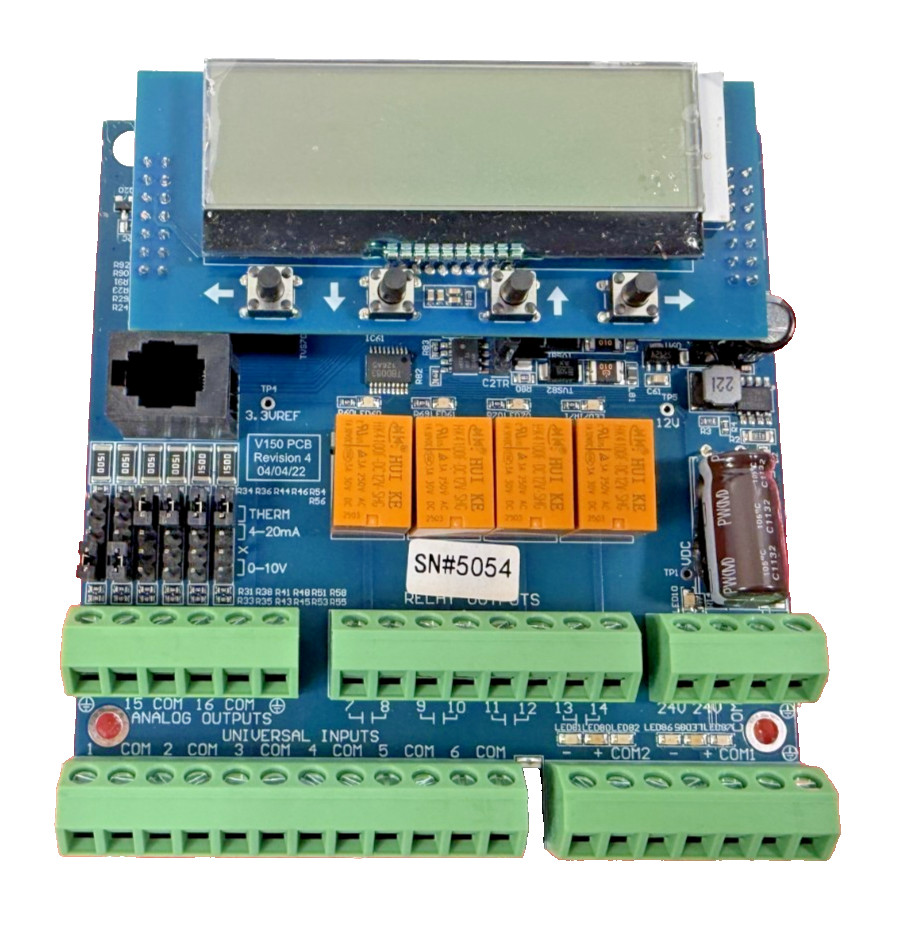 ControlCore Board LCD Display 4 Relays Universal Inputs Relay Outputs Ethernet