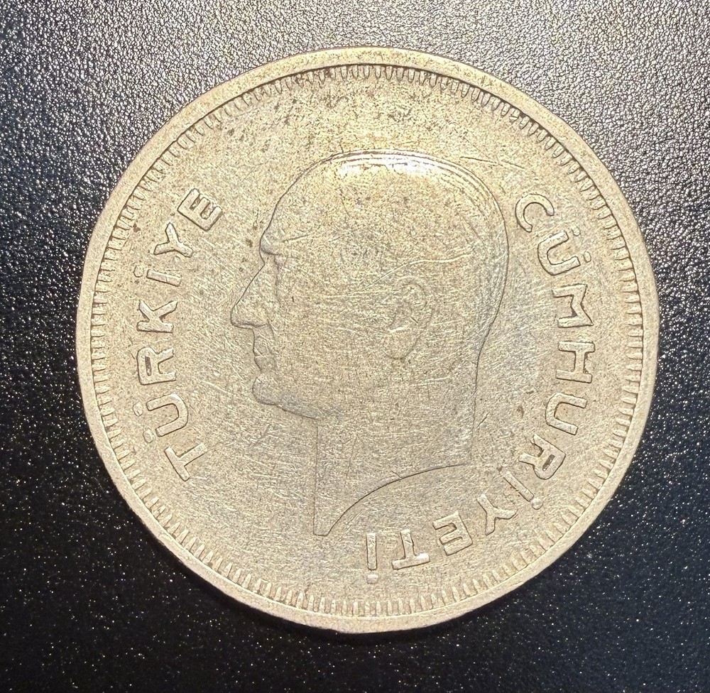 1936 Turkey 50 Kurus Silver Coin