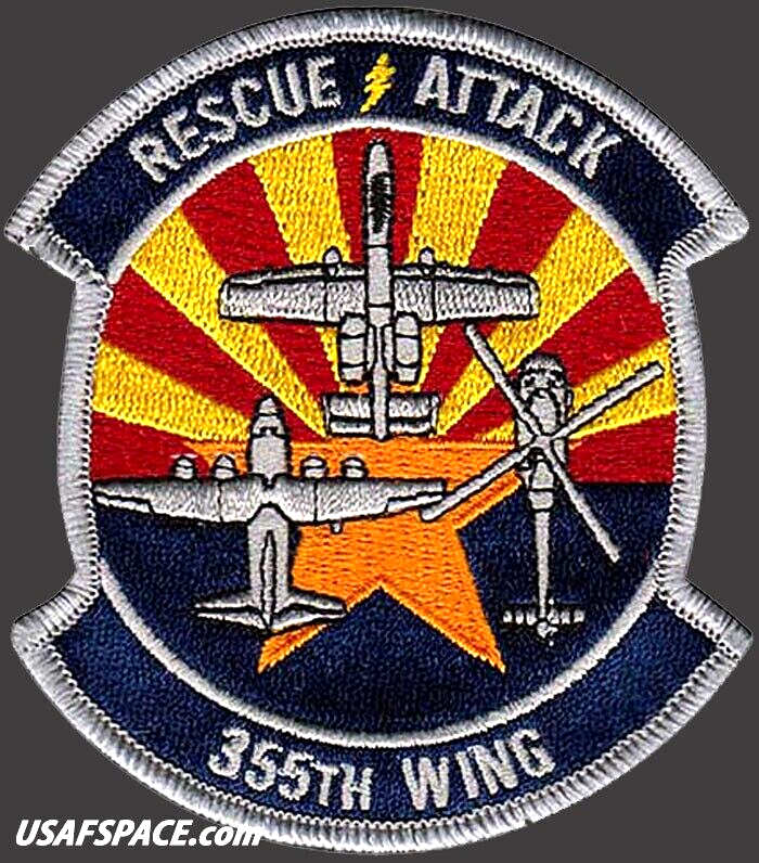 USAF 355TH FIGHTER WING- RESCUE-ATTACK-Davis-Monthan AFB, AZ- ORIGINAL VEL PATCH