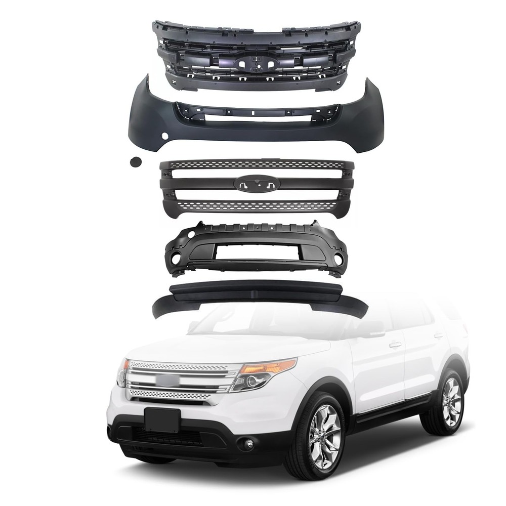 Front Bumper Kit Unpainted 2011-2015 Explorer without Sensor Hole BB5Z17626BB