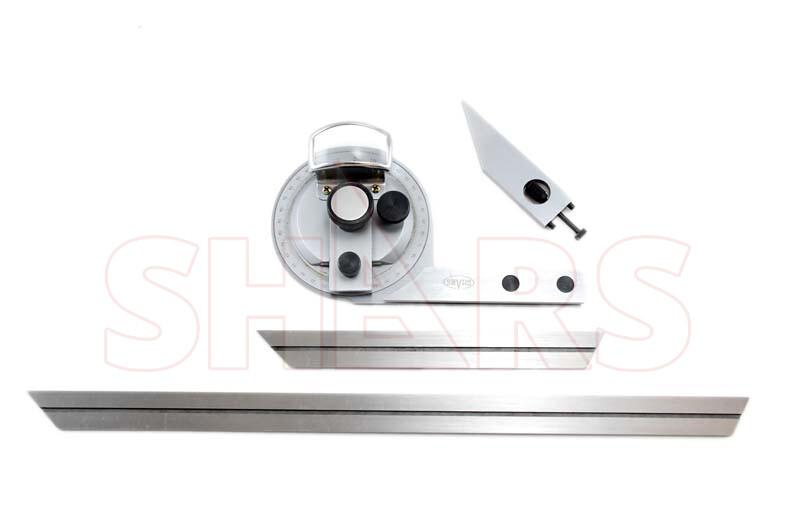 360 UNIVERSAL BEVEL DIAL PROTRACTOR 6" 12" BLADES SATIN #