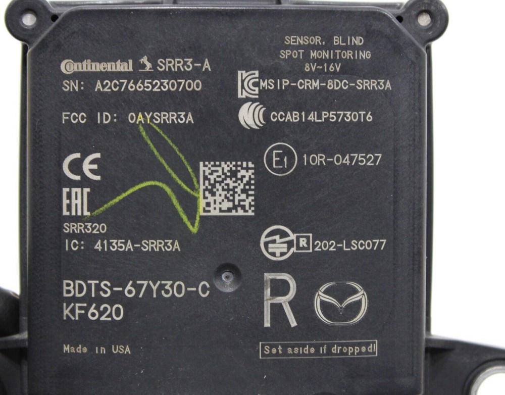 2019 - 2023 MAZDA 3 REAR RIGHT SIDE BLIND SPOT RADAR SENSOR MODULE UNIT OEM