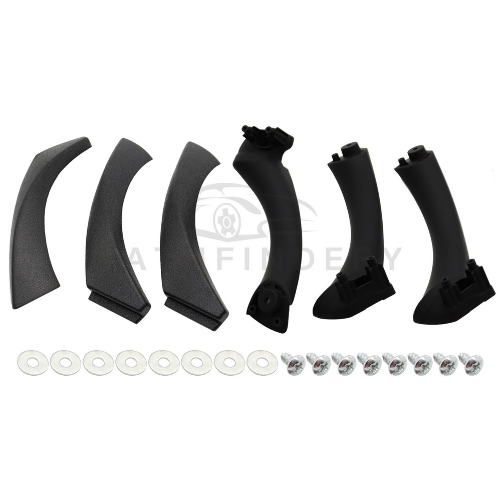 6Pcs Black Inner Door Panel Handle Pull Interior Trim Cover For BMW E90 06-11