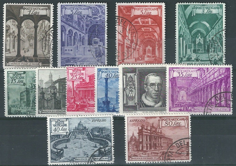 VATICAN 1949  BASILICHE SET USED