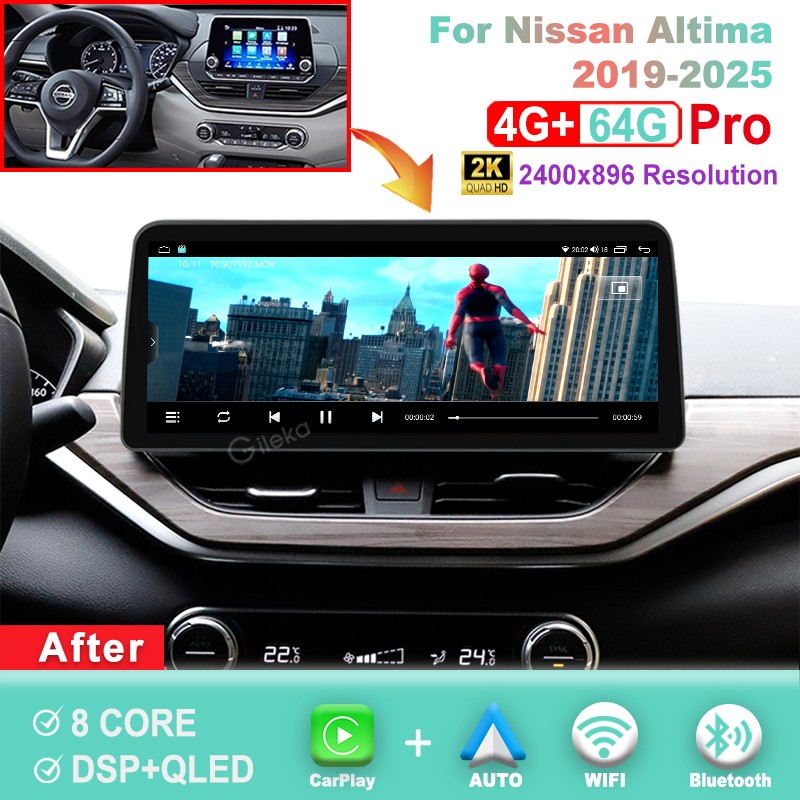 12.3 inch Screen Android Car Radio For Nissan Altima 2019-2025 CarPlay Head Unit