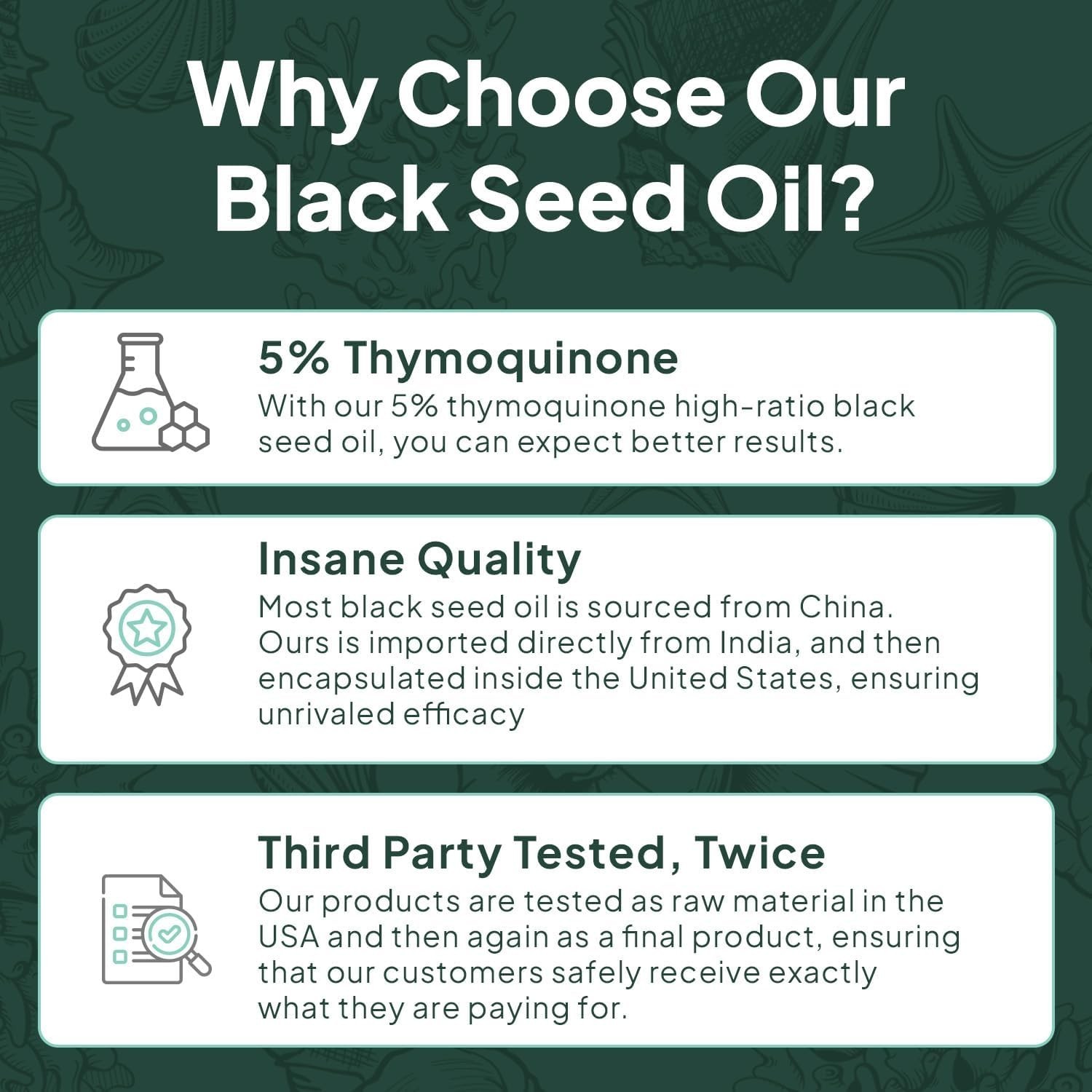 Organics Ocean Better Black Seed Oil Cold Pressed - Pure Nigella Sativa Oil for