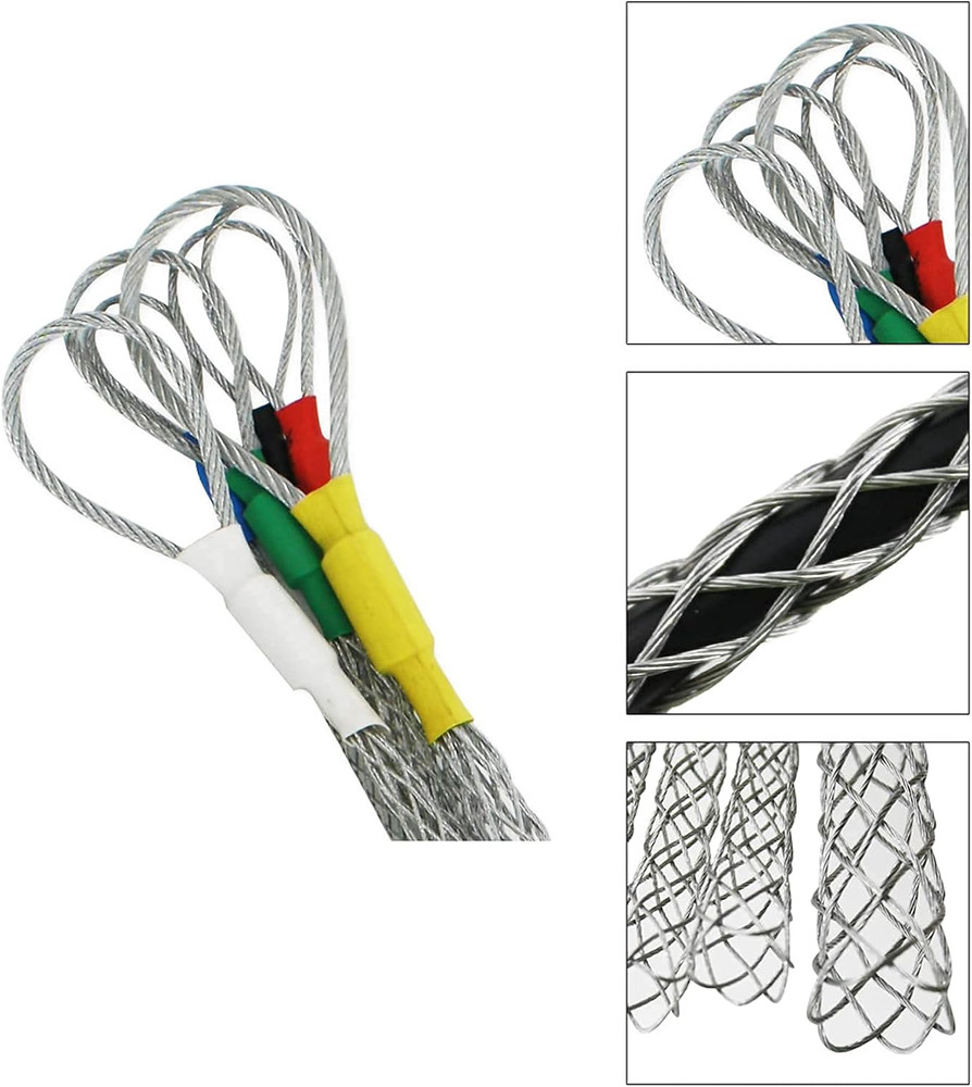 Cable Pulling Grip Sock Kit Galvanizing Steel Antislip Pipe Cable Wire Pulling G