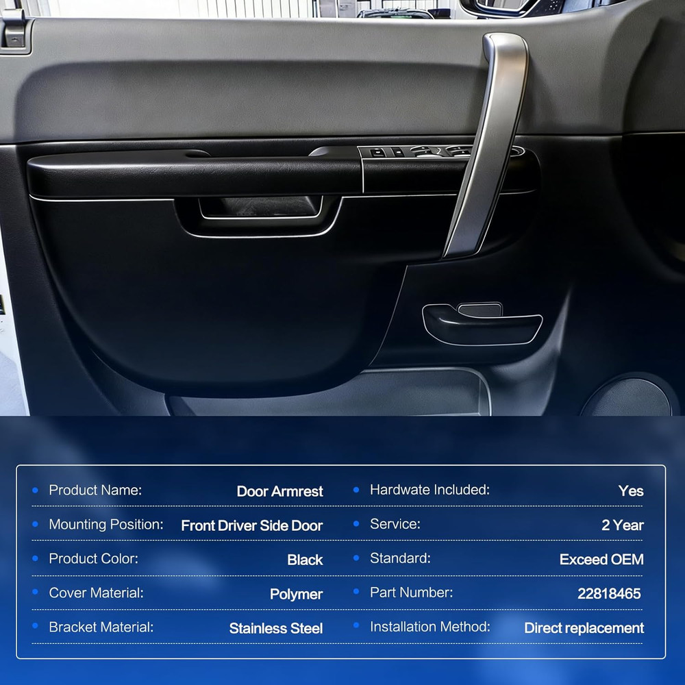 22818465 Front Left Driver Side Armrest Repair Kit Accessories for Chevy Silvera