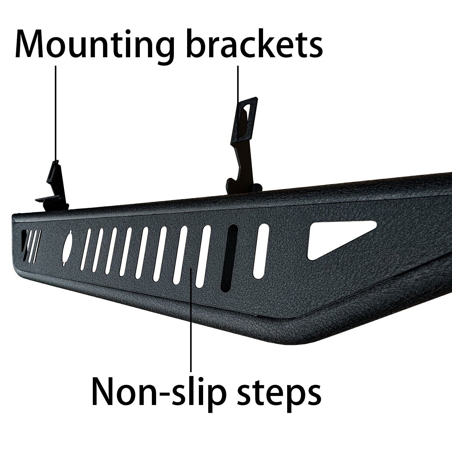 MST Black Running Boards/Nerf Bar/Side Step For20-24 Jeep Gladiator JT 4 Doors