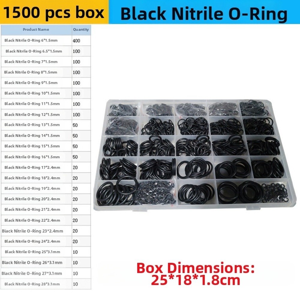O-ring Kit Oil Resistant Comprehensive Assortment Boxed Organizer Packaging