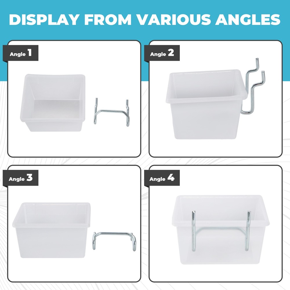 6 Pack Pegboard Clear Bins, Pegboard Bins Hooks, DIY Pegboard Accessories,8882