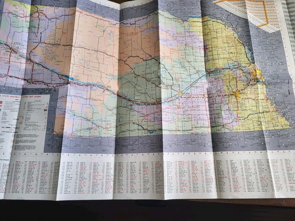 Nebraska 2007 Official State Highway Map Foldable