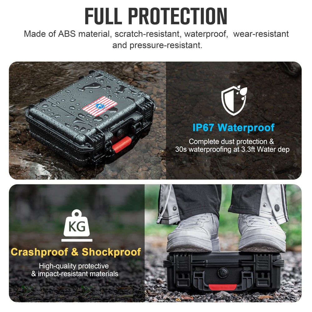 TSA Approved Handgun Case Hard Shell Lockable Waterproof Pistol Case