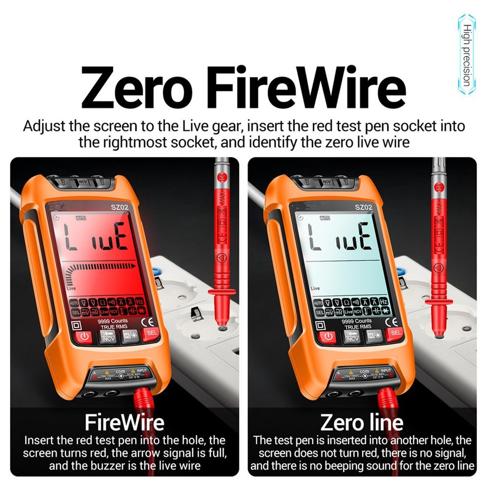 SZ02 Digital Multimeter 9999 Counts True RMS Auto Electrical Capacitance Meter//
