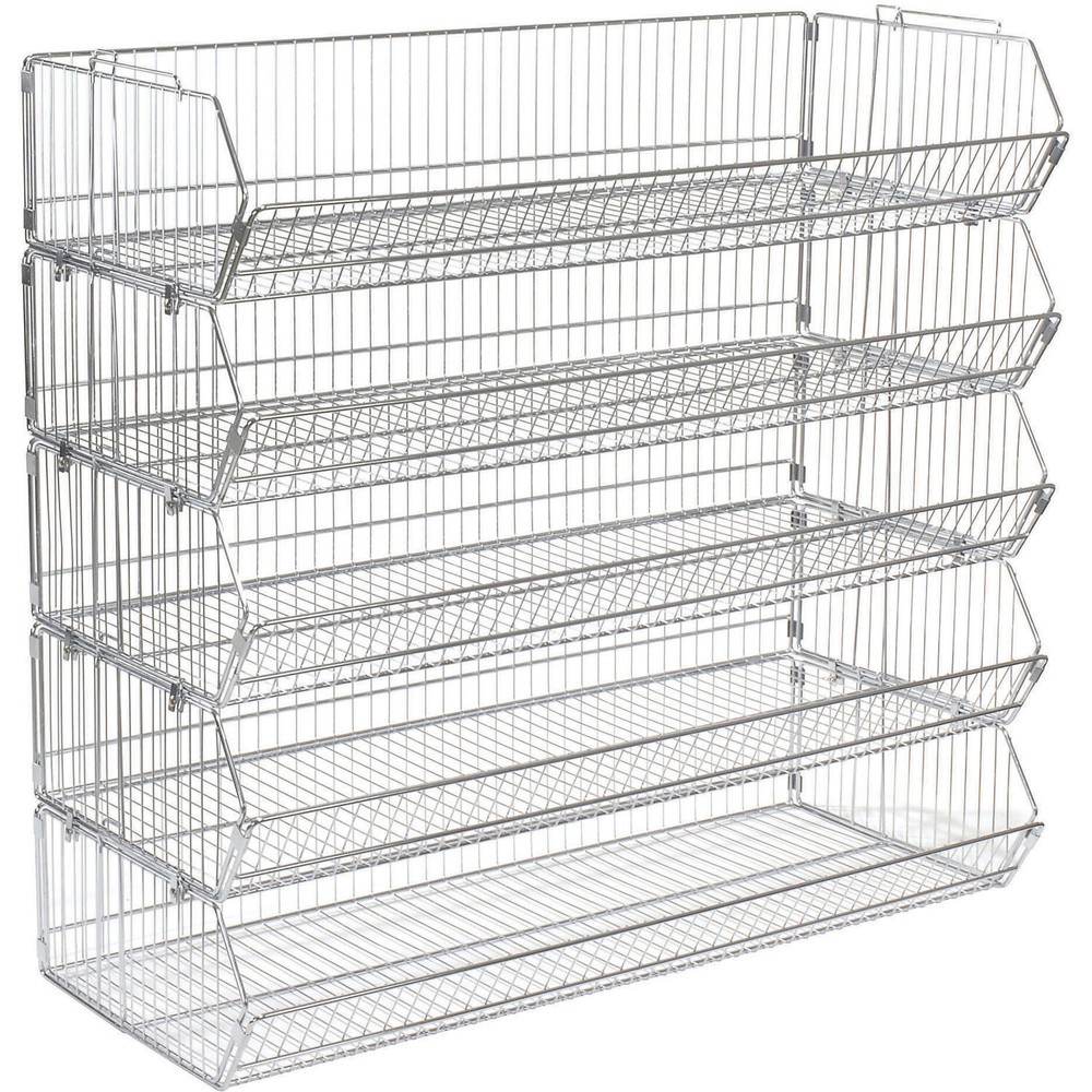 Stackable Wire Storage Bin Rack 48"W x 20"D x 45"H 5 Wire Bins