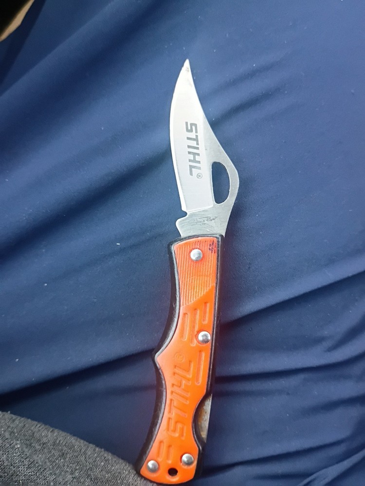 STIHL Orange Lockback Folding Pocket Knife