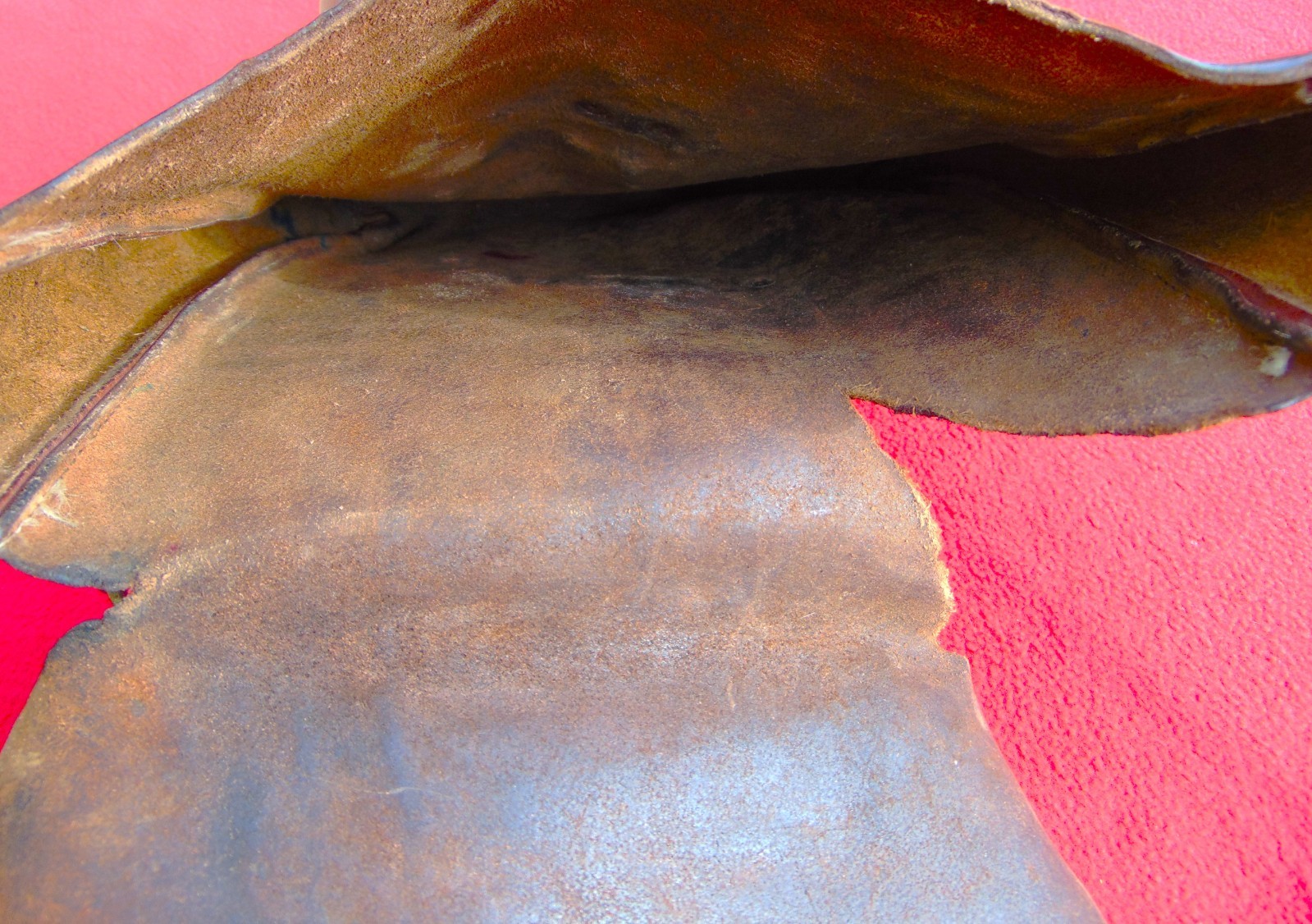 RARE ORIGINAL LATE 1800's LEATHER WESTERN COURIER BAG~SADDLE BAG TYPE ~ 11" HIGH