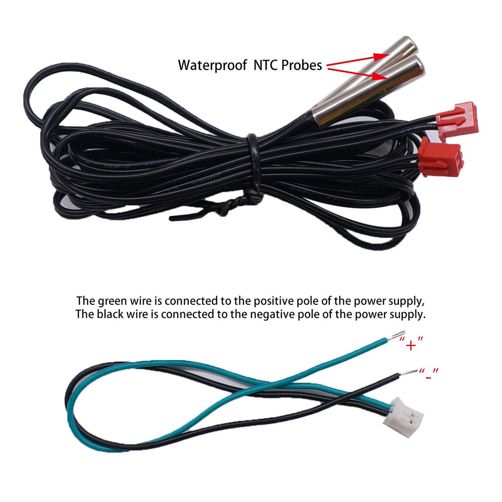 Digital Thermometer Dual LED Display Fahrenheit to Centigrade Adjustable DC 4-28