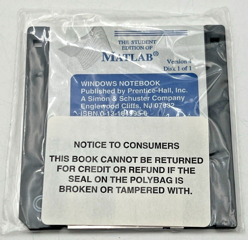MATLAB VERSION 4 MICROSOFT WINDOWS, OPEN BOX, SEALED 3.5" FLOPPY DISC PACKETS