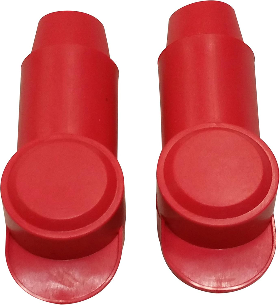 (Red) 3/8" Stud Terminal Cover - Electrical Battery Connection Insulator (2 Pack
