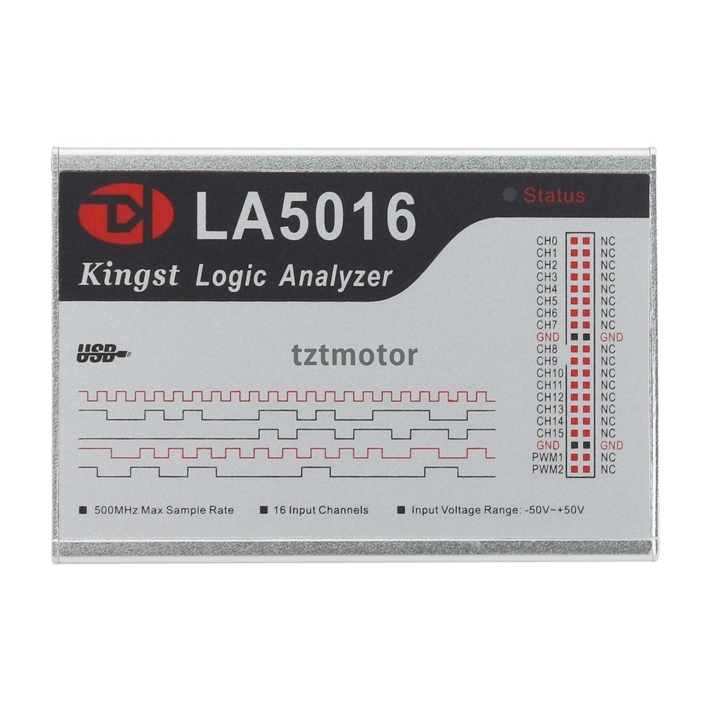 LA5016 USB Logic Analyzer 16CH 500MHz Sampling 5G Sample Depth PWM Output