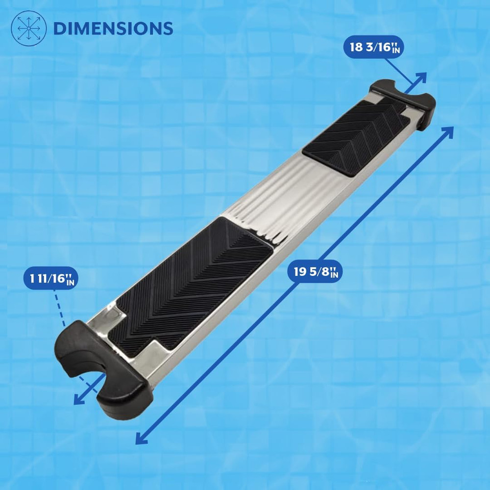 Poolzilla 3 Pack Pool Ladder Replacement Step, Stainless Steel Treaded Design, 1
