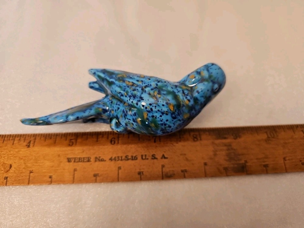 Vintage Large Speckled Bird Ceramic Macrame Bead