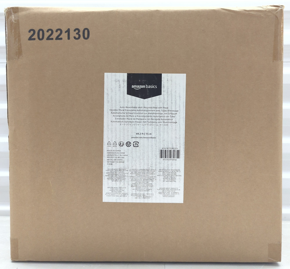 Amazon Basics Auto-Rewindable Wall-Mounted Reel with Hose 49ft