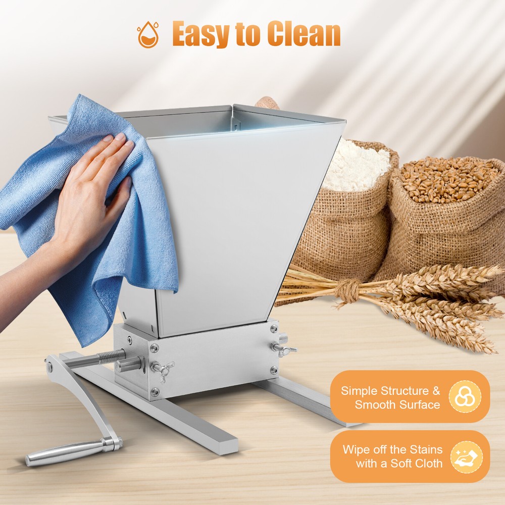 Manual Roller Grain Mill 4L Adjustable Low Speed Drill Corn Crusher Machine