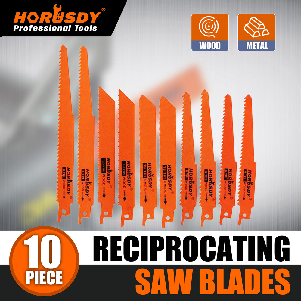 10PC Reciprocating Saw Blades Set Electric Metal Wood Pruning Plastic 1/2"