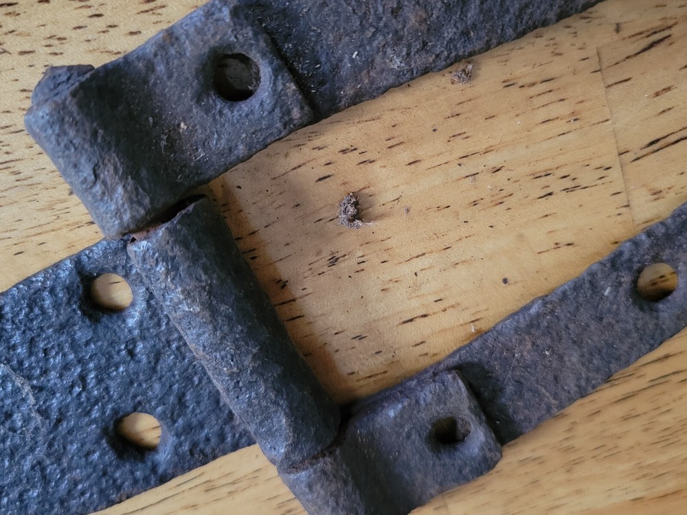 Antique Cast Iron Hinge Farm Barn Rustic Primitive 12" open
