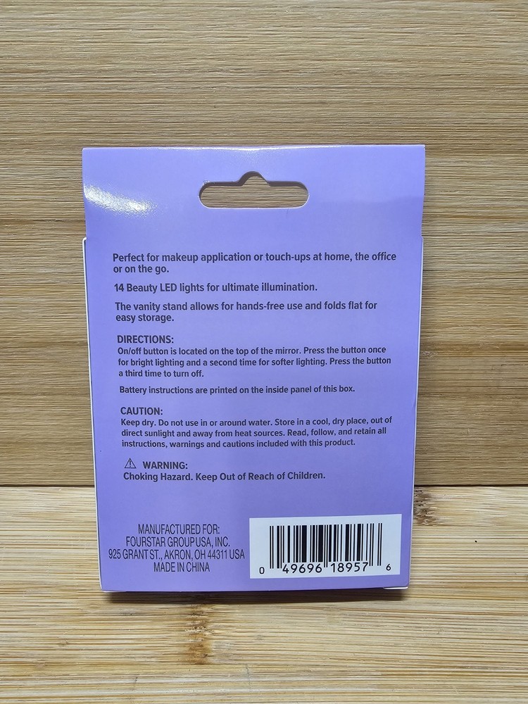 B Pure Mini LED Makeup Mirror (Purple)