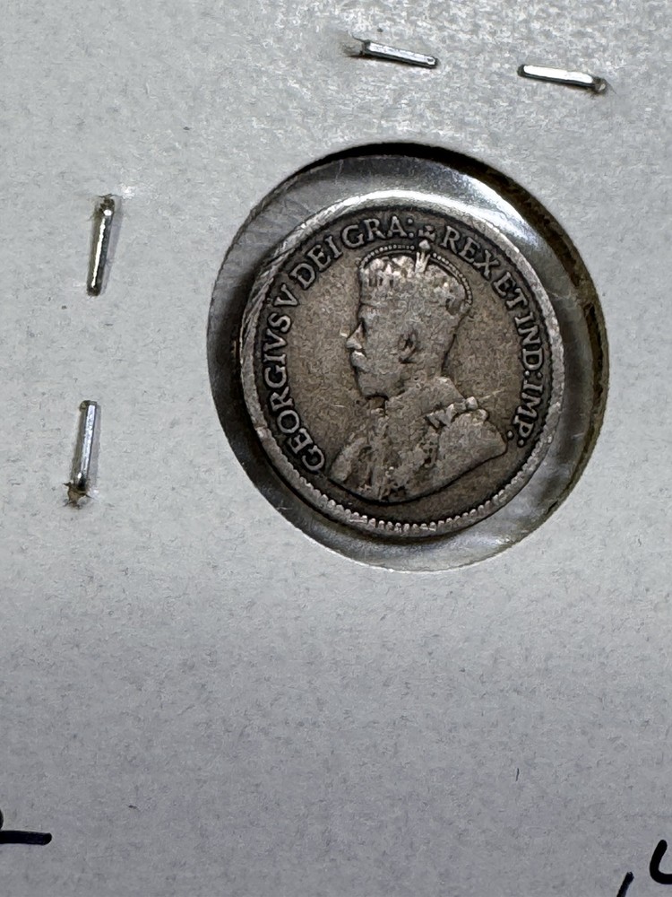 1913 Canada 5 Cents Small Silver Coin