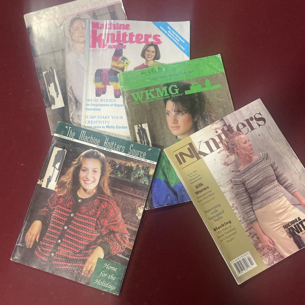 5 Knitting Machine Knit Magazines 1990 -2003 #1