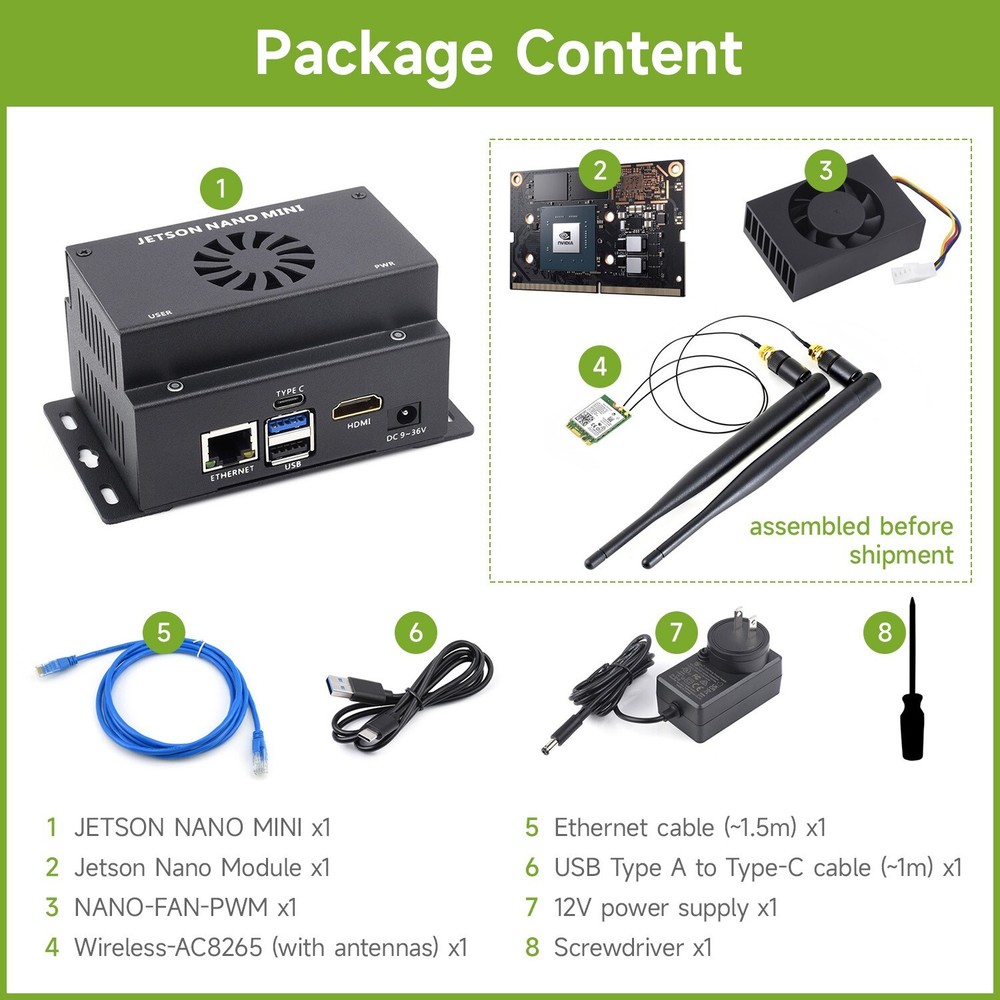 Waveshare Mini-Computer Based on Jetson Nano Module Onboard Multiple Peripheral