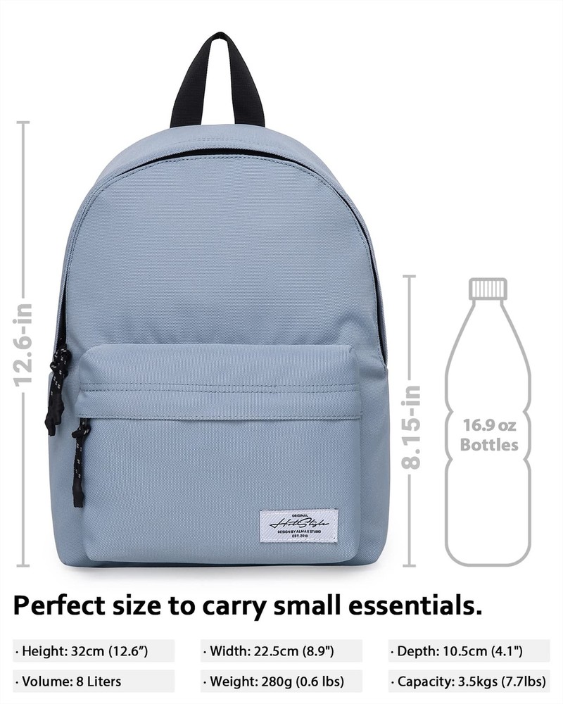 HotStyle SIMPLAY+ Mini Backpack, Multiple Colors and Patterns, 8 Litres Plain