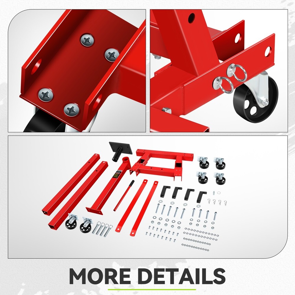 360 Degree Adjuste Mounting Head Durable Stable Steel Engine Stand 2000 LBs Red