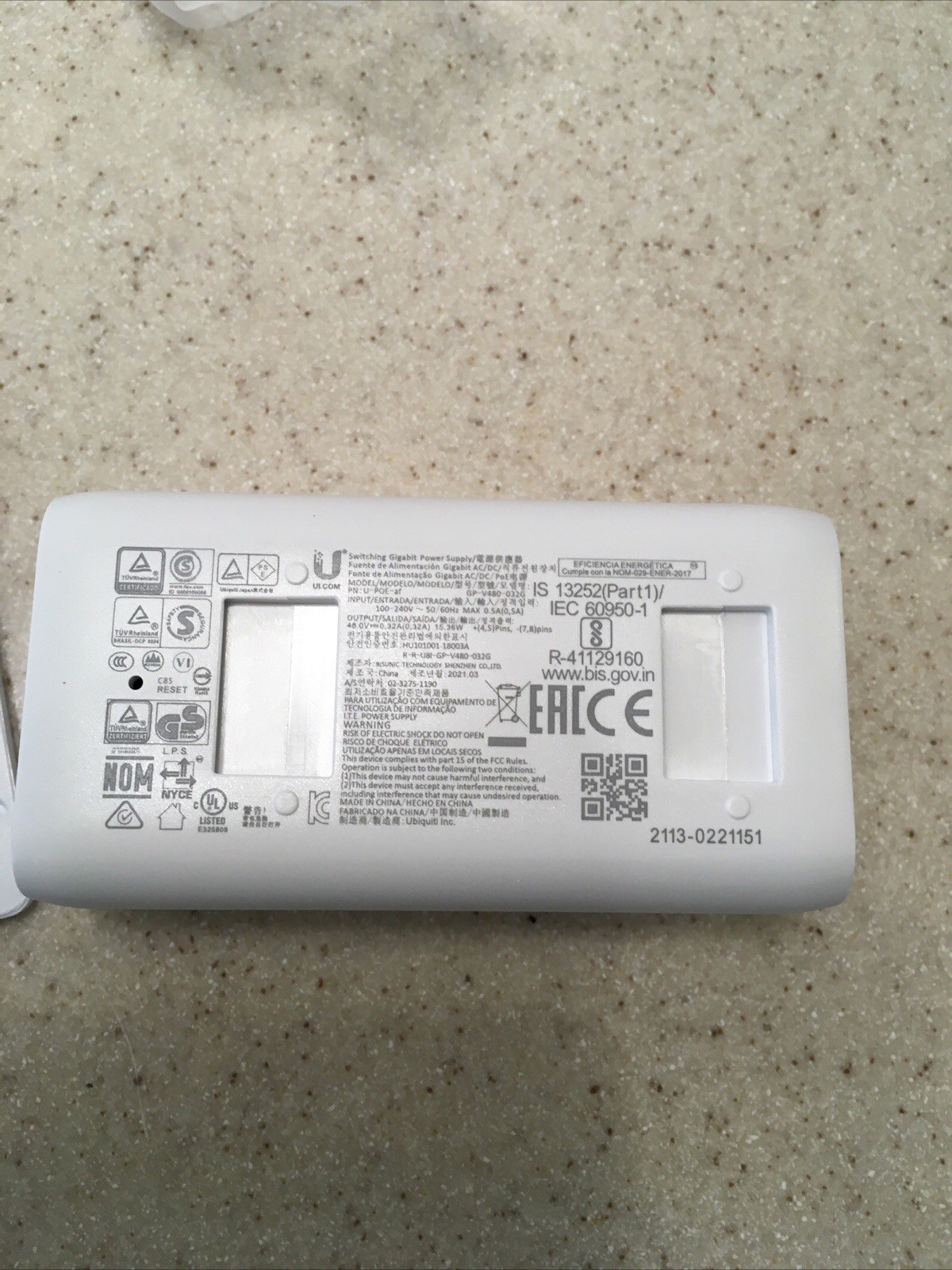 Ubiquiti UniFi U-PoE-AF PoE Injector with Power Cord New